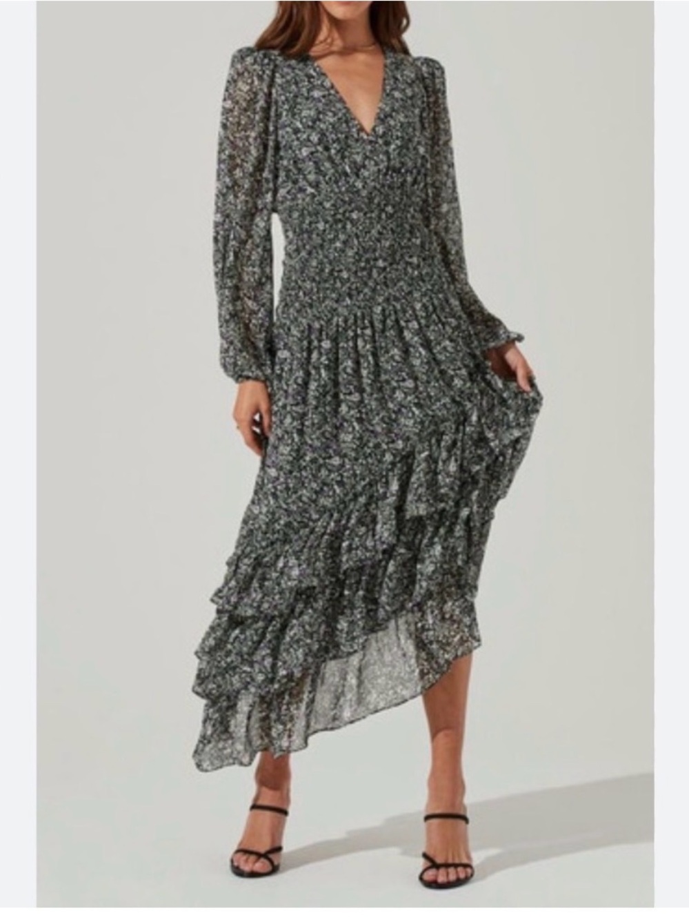 ASTR the label floral asymmetrical dress
